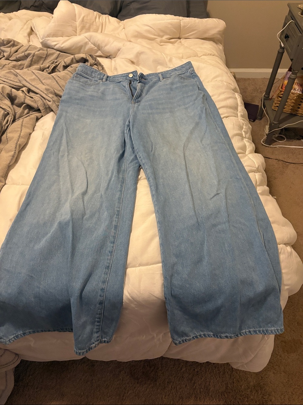 LOFT Light Blue Wide-Leg Jeans